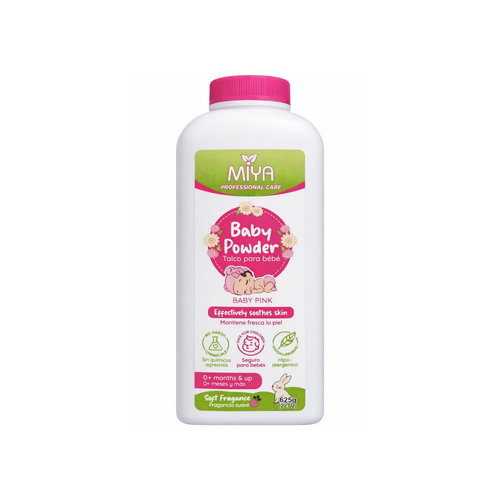 Talco para bebé Baby Pink Miya (625 g / 22 oz) - Imagen 1