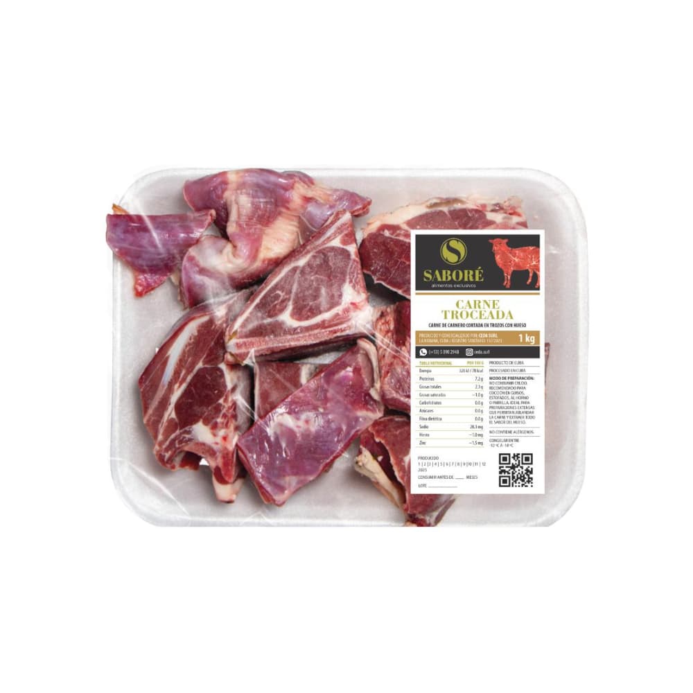 Carne de carnero troceada Saboré (1 kg / 2.2 lb) - Imagen 1