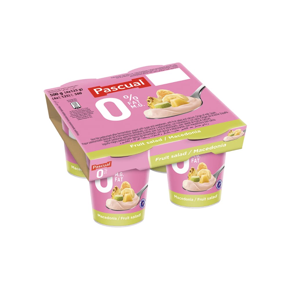 Yogurt desnatado con macedonia Pascual (500 g / 1.10 lb) - Imagen 1