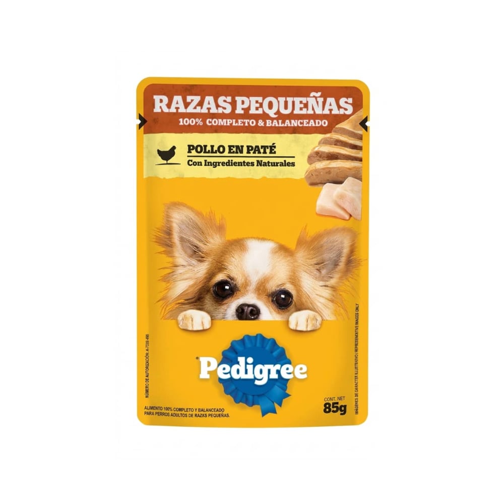 Pollo en paté para perros adultos de razas pequeñas Pedigree (85 g / 2.99 oz) - Imagen 1