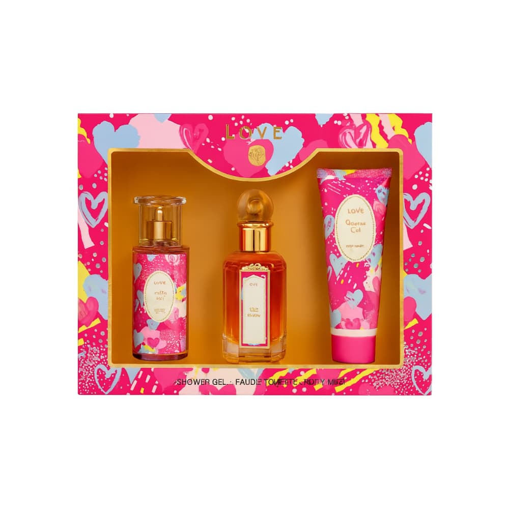 Set de perfume para mujer: Gel de ducha + Eau de toilette + Body mist V.V.Love - Imagen 1