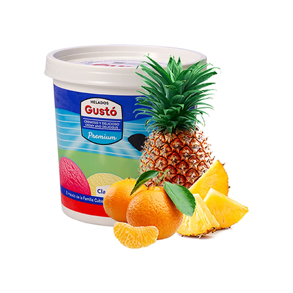 Helado Premium de naranja piña Gustó (1 L) - Imagen 1