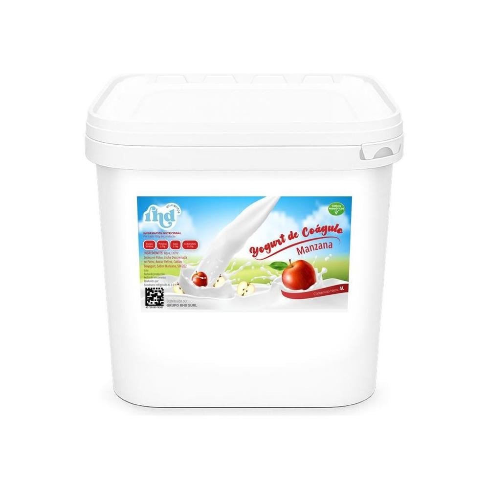 Yogurt probiótico de coágulo sabor manzana RHD (4 L) - Imagen 1