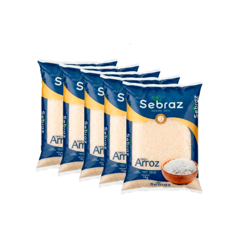 Arroz tipo 1 Sebraz (5 x 1 kg / 2.2 lb) - Imagen 1