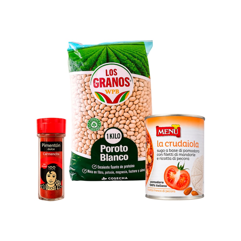 Combo: Poroto blancos + Salsa de tomate con almendra y queso ricotta de oveja + Pimentón dulce - Imagen 1