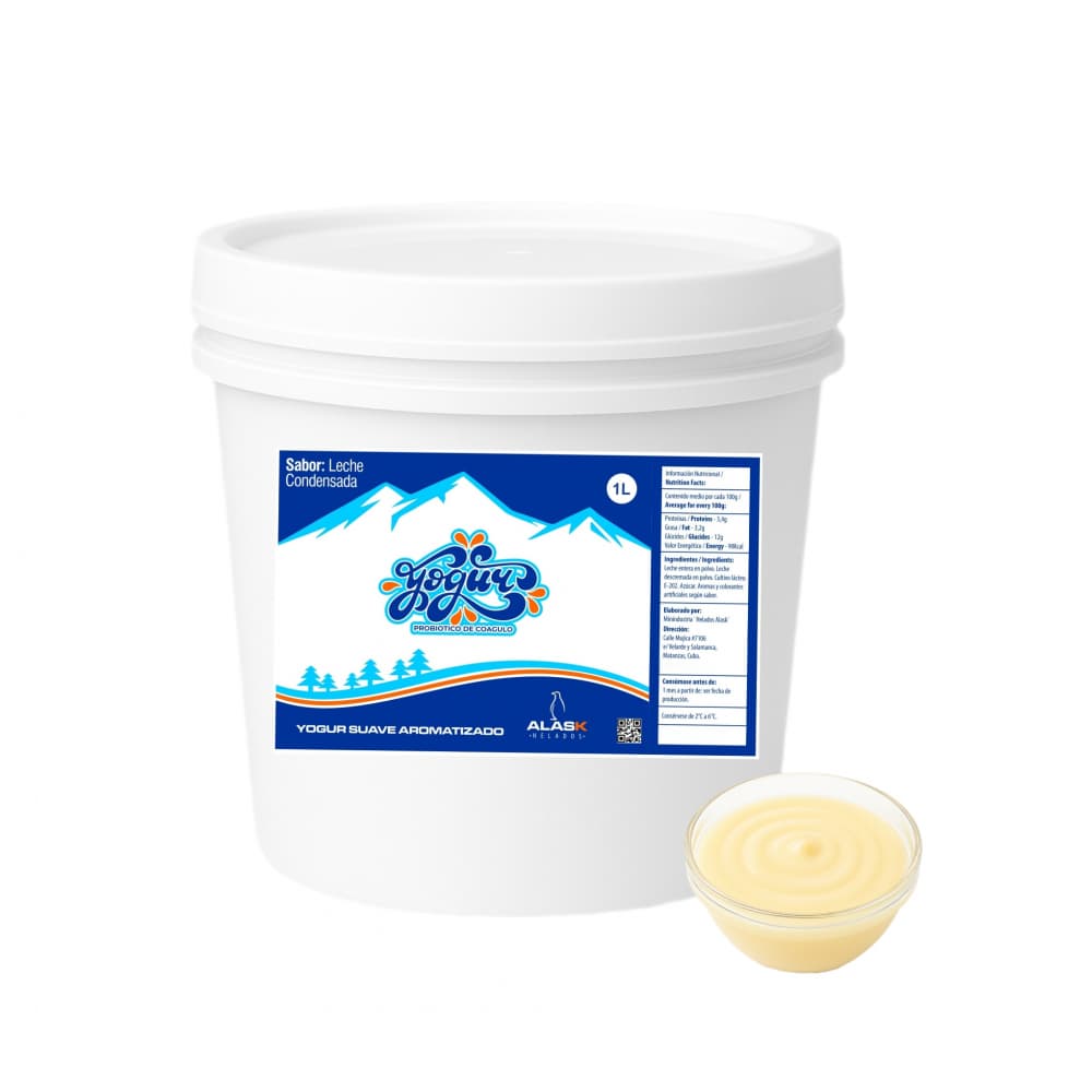 Yogurt probiótico de coágulo sabor leche condensada Alask (1 L) - Imagen 1