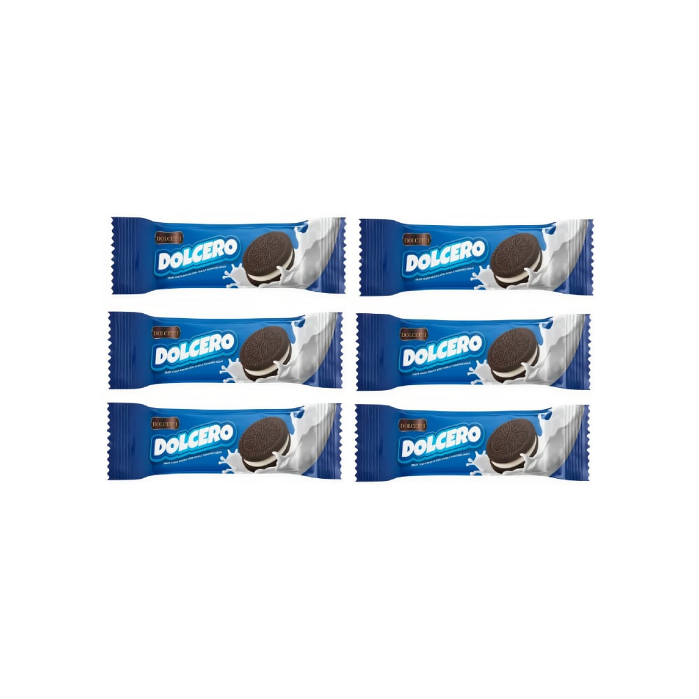 Galleta crujiente de cacao con crema de vainilla Dolcero Dolcetti (6 x 56 g / 1.97 oz) - Imagen 1