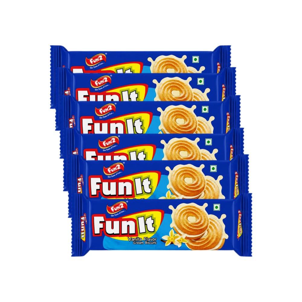 Galleta de crema con sabor a vainilla Fun2 (6 x 36 g / 1.27 oz) - Imagen 1