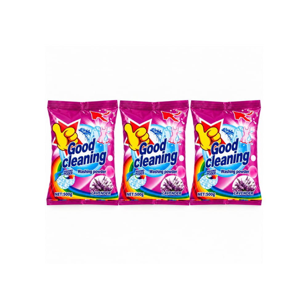Detergente en polvo de lavanda Good Cleaning (3 x 500 g / 1.1 lb) - Imagen 1