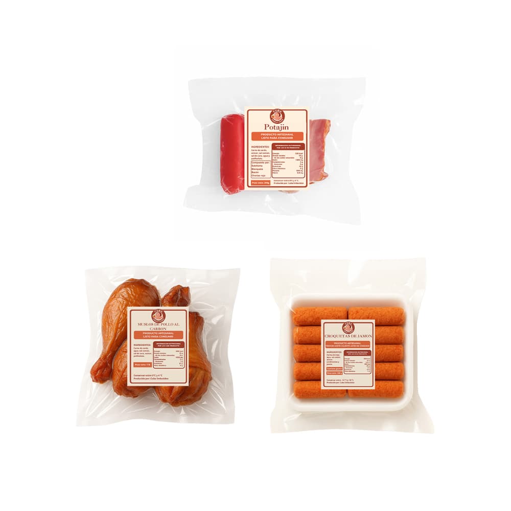 Muslos de pollo al carbon + croquetas de jamon + potajin - Imagen 1