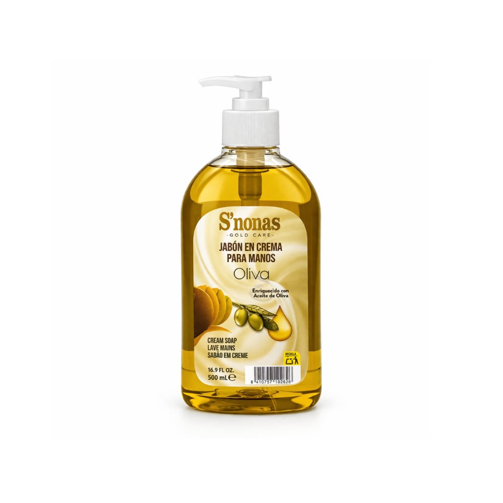 Jabón dosificador de oliva S'nonas (500 ml) - Imagen 1