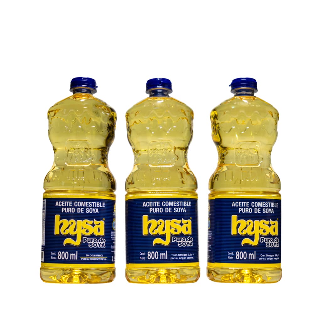 Aceite puro de soya Hysa (3 x 800 ml) - Imagen 1