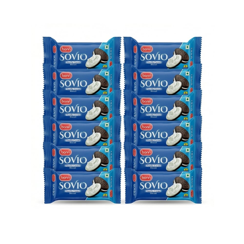 Galletas Sovio crema de vainilla Bonn (12 x 30 g / 1.06 oz) - Imagen 1