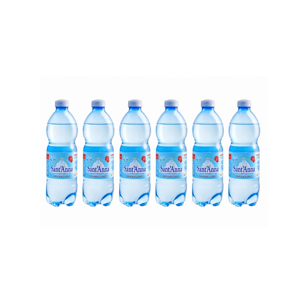 Agua mineral natural con gas Sant'Anna (6 x 500 ml) - Imagen 1