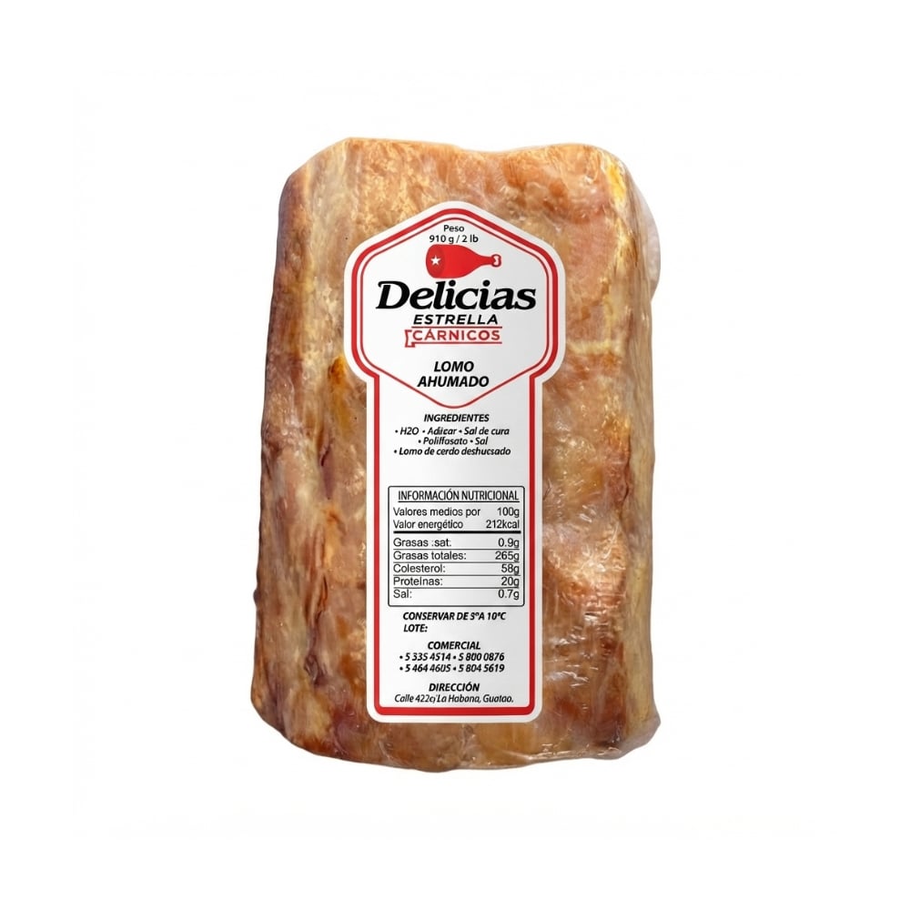 Lomo de cerdo ahumado deshuesado Delicias Estrella (910 g / 2 lb) - Imagen 1