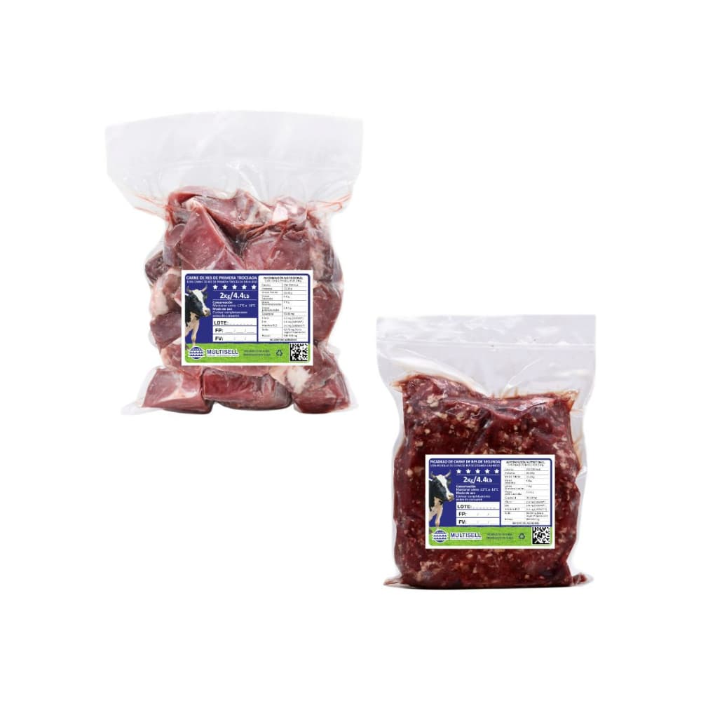 Carne de res de primera troceada Multisell + Picadillo de carne de res de segunda Multisell - Imagen 1