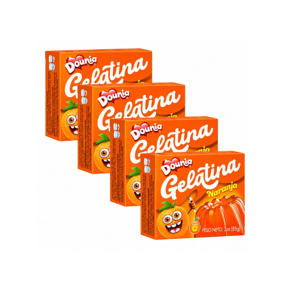 Gelatina con sabor a naranja Dounia (4 x 85 g / 3 oz) - Imagen 1