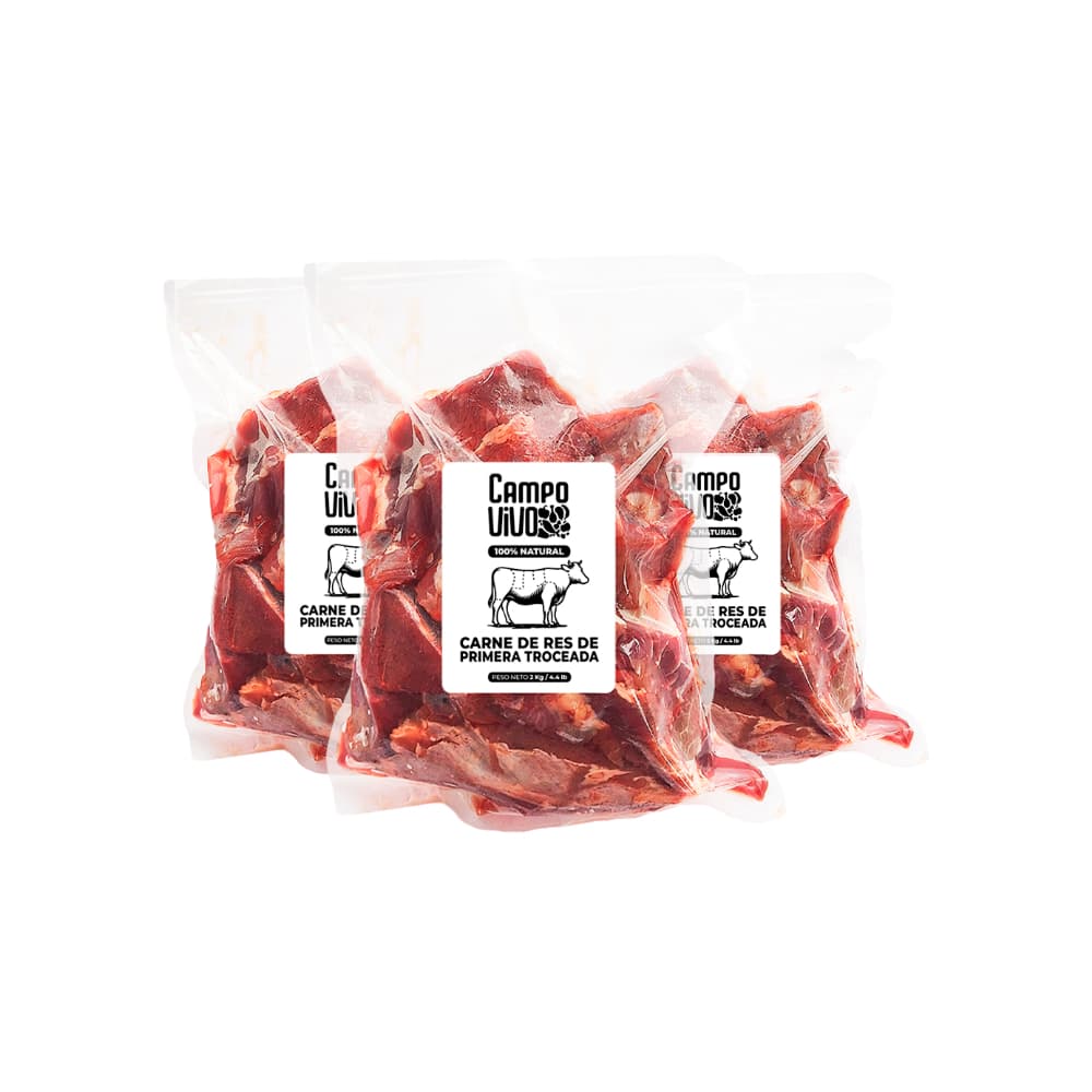Carne de res de primera troceada Campo Vivo (3 x 2 kg / 4.4 lb) - Imagen 1