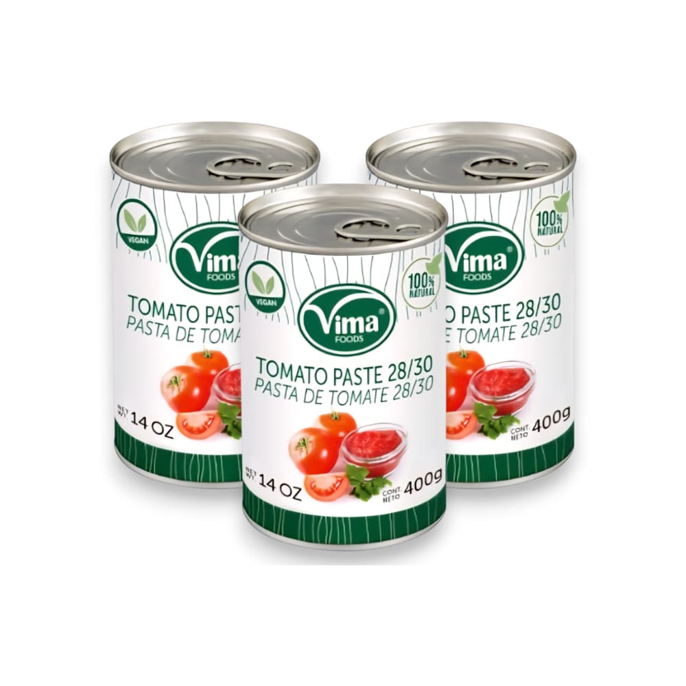 Pasta de tomate Vima Foods (3 x 400 g / 14 oz) - Imagen 1