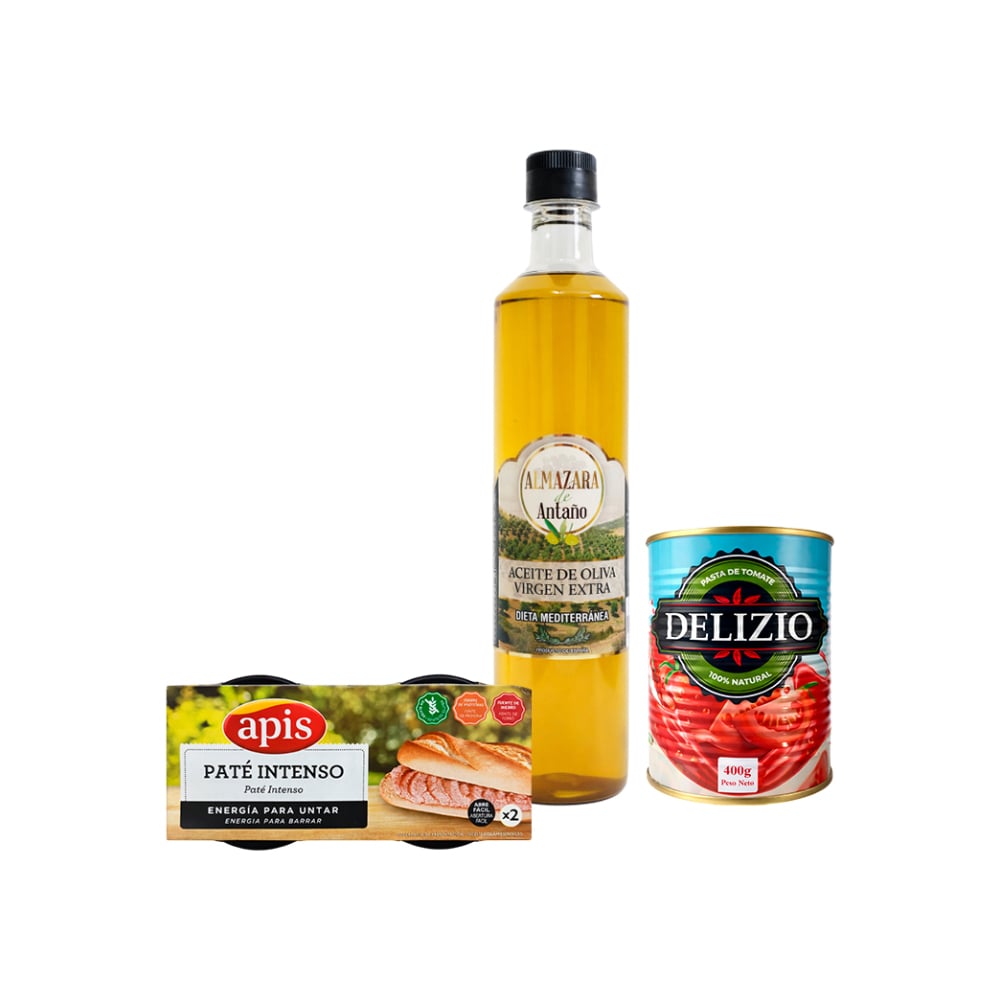 Combo: Aceite de oliva virgen extra + Pasta de Tomate + Paté Intenso de hígado de cerdo - Imagen 1