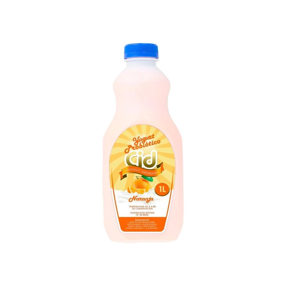 Yogurt probiótico de coágulo saborizado de naranja Cid (1 L) - Imagen 1