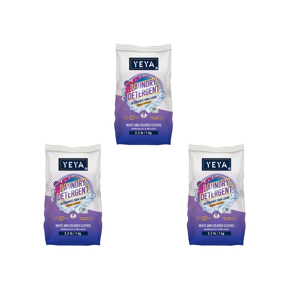 Detergente en polvo con aroma a lavanda YEYA (3 x 1 kg / 2.2 lb) - Imagen 1
