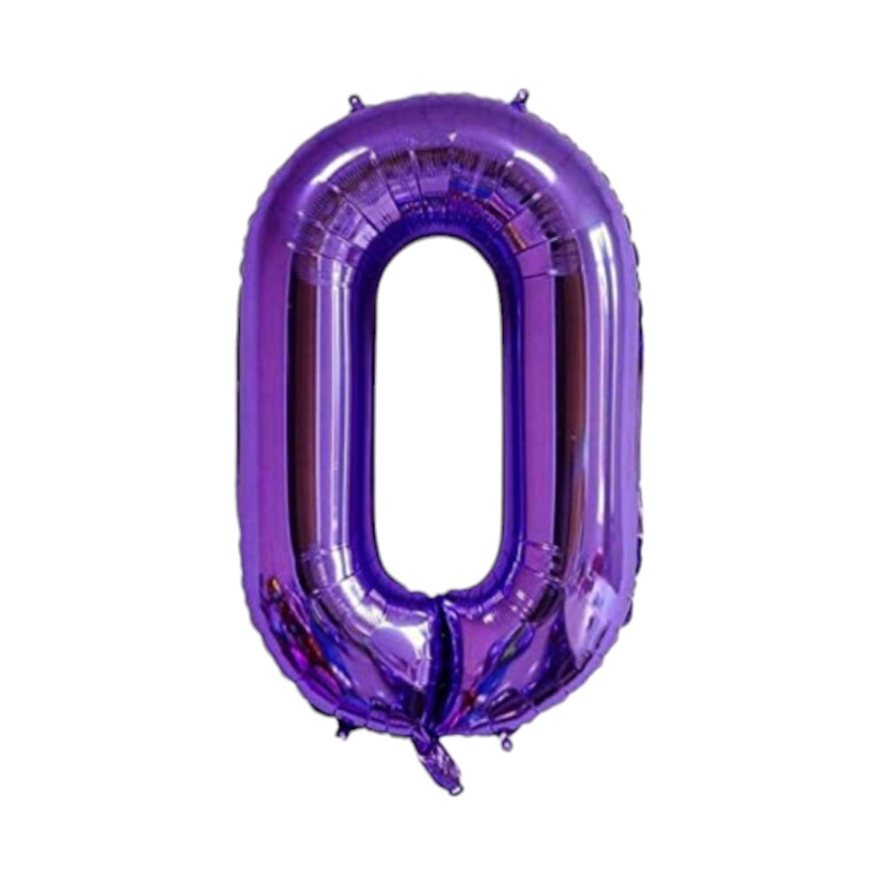 Globo morado número 0 de 32 pulgadas Balloon - Imagen 1