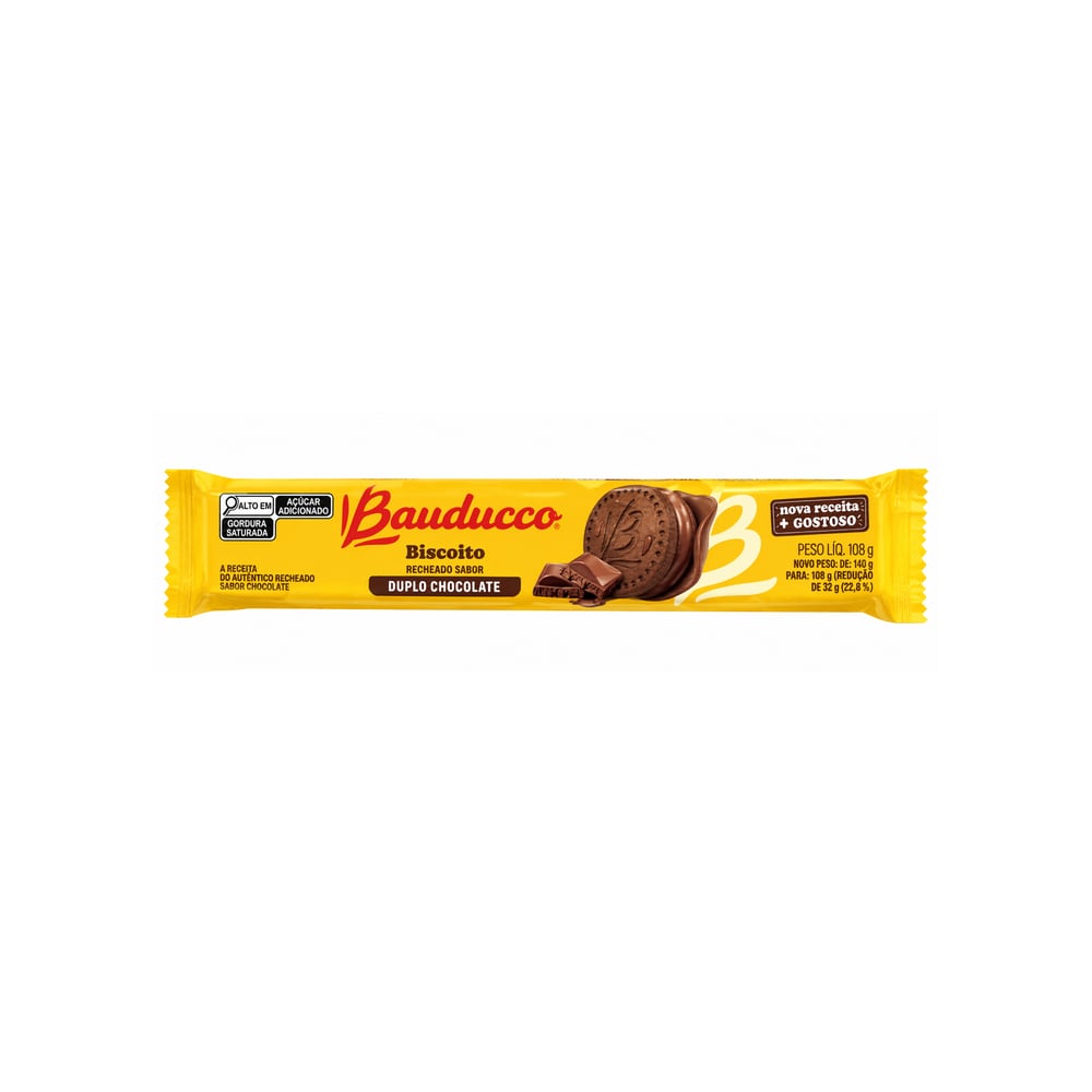 Galletas rellenas sabor doble chocolate Bauducco (108 g / 3.81 oz) - Imagen 1