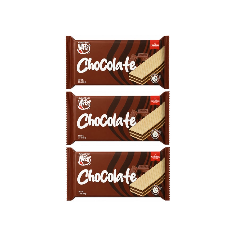 Sorbeto de vainilla con crema de chocolate Castellum (3 x 85 g / 3 oz) - Imagen 1