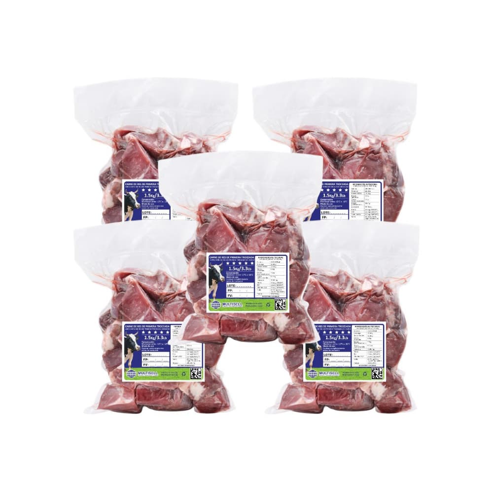 Carne de res de primera troceada Multisell (5 X 1.50 kg / 3.3 lb) - Imagen 1