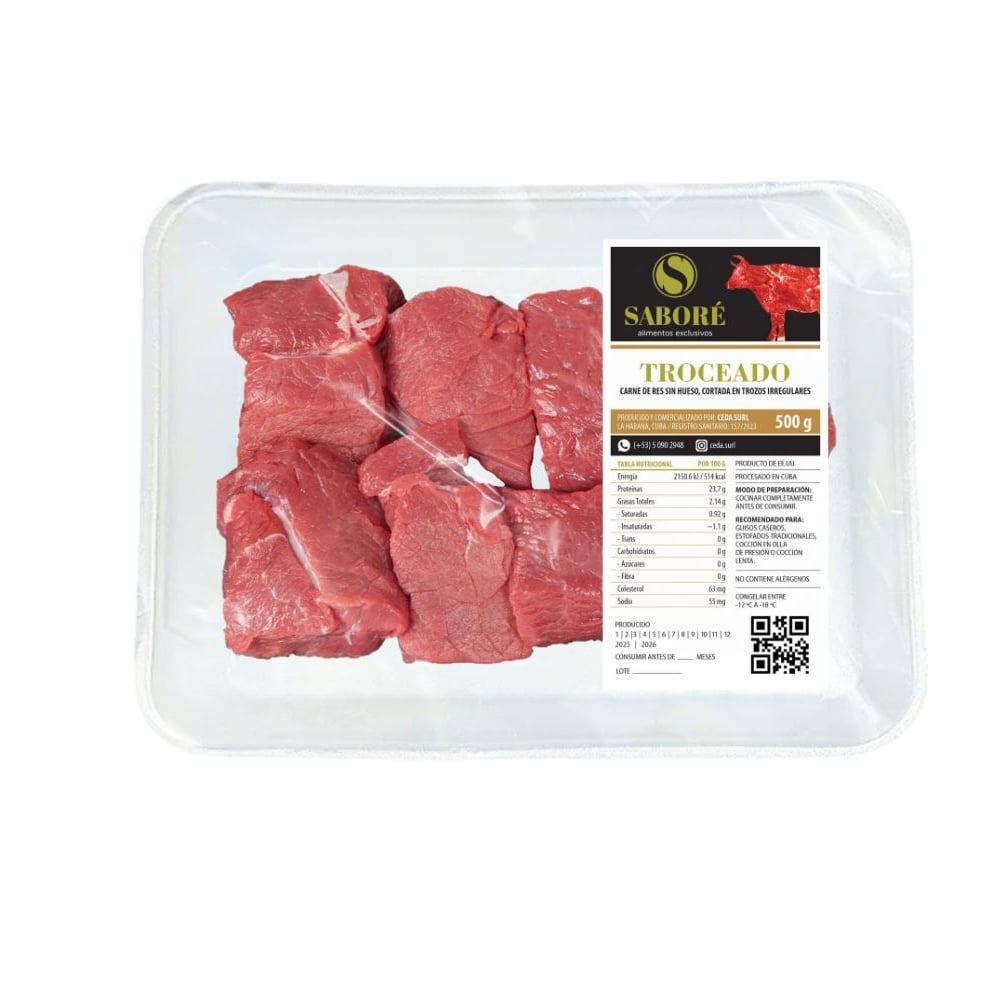 Carne de res de segunda troceada Saboré (500 g / 1.10 lb) - Imagen 1
