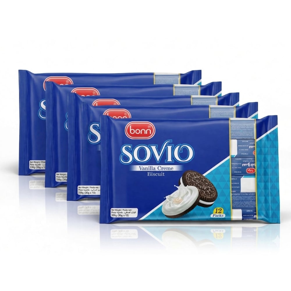 Galletas Sovio Crema de Vainilla Bonn (4 x 360 g / 12.7 oz) - Imagen 1