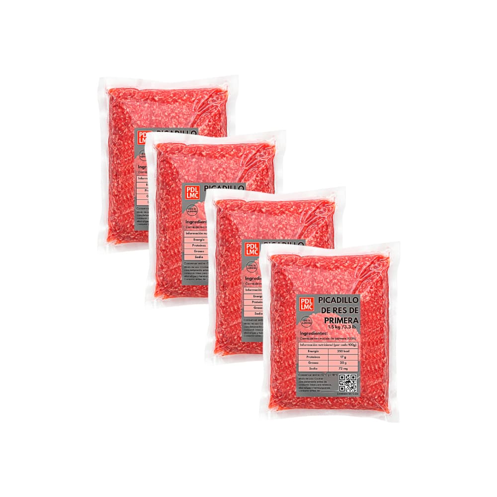 Picadillo de res de primera PDL LMC (4 x 1.5 kg / 3.3 lb) - Imagen 1