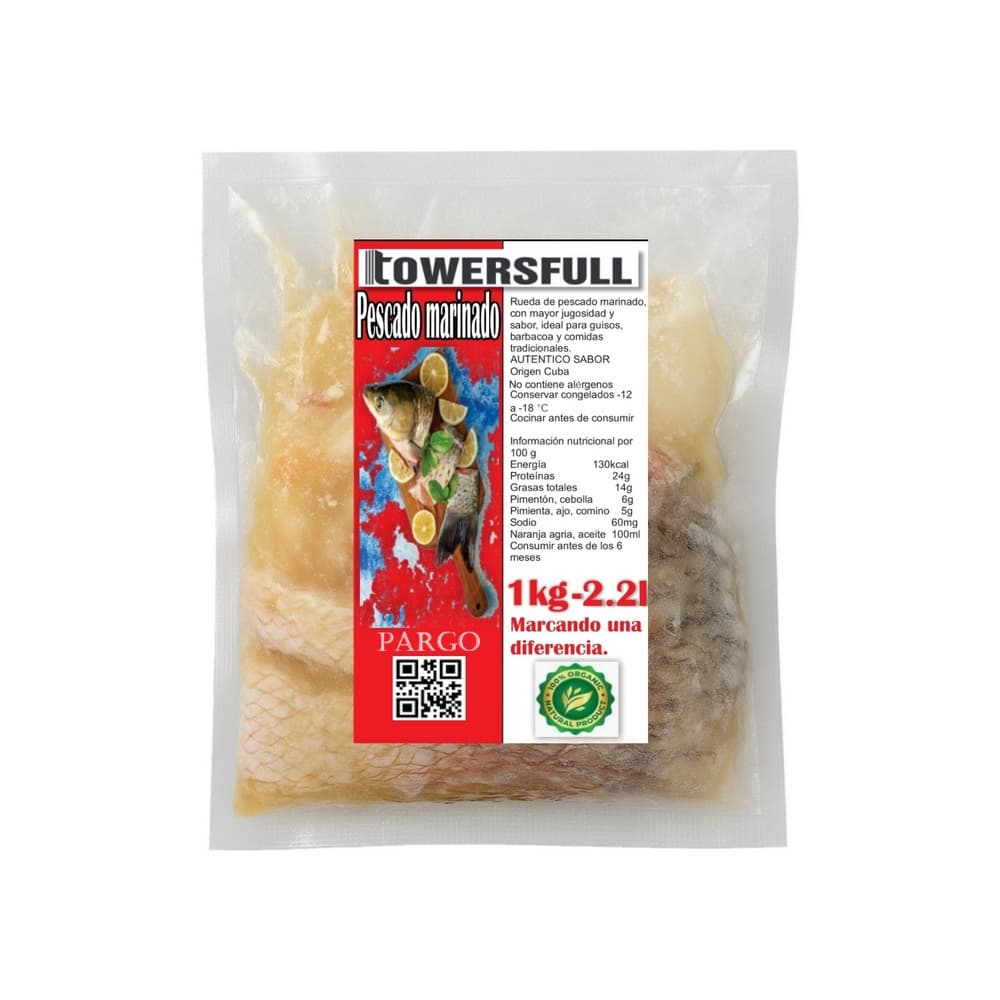 Pescado pargo marinado Towersfull (1 kg / 2.2 lb) - Imagen 1
