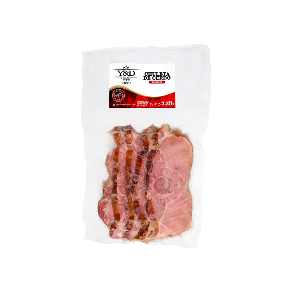 Chuleta de cerdo ahumada Y&D Ricos (1 kg / 2.2 lb) - Imagen 1
