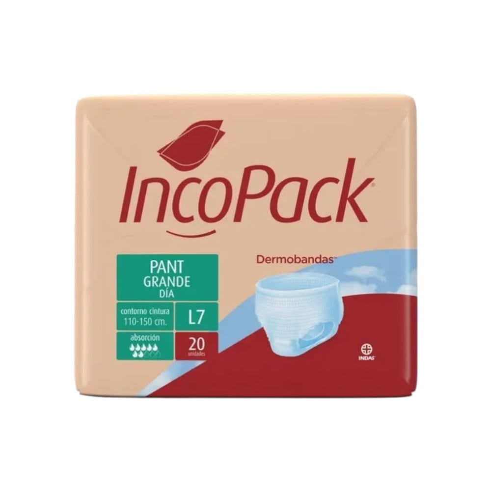 Pañales para adultos Pant Grande Día L7 IncoPack (20 U) - Imagen 1