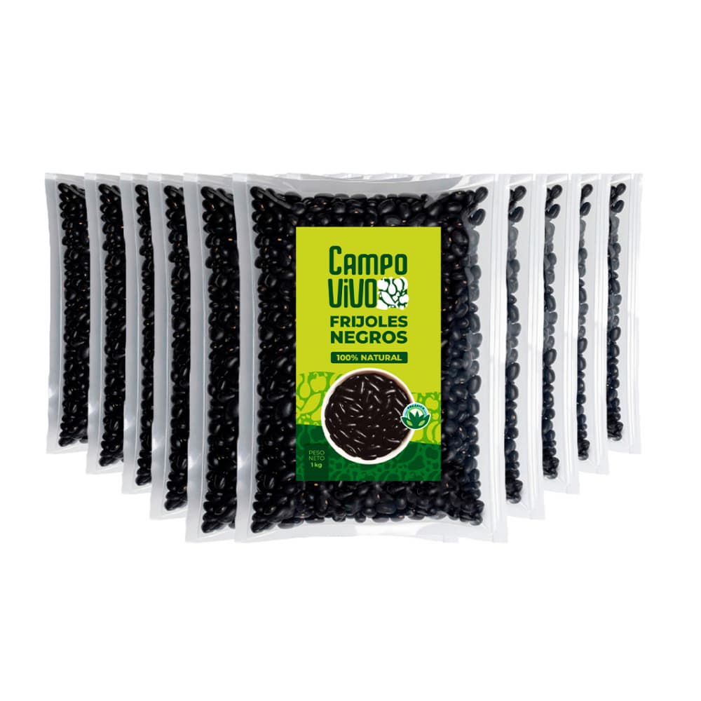 Frijoles negros Campo Vivo (10 x 1 kg / 2.2 lb) - Imagen 1