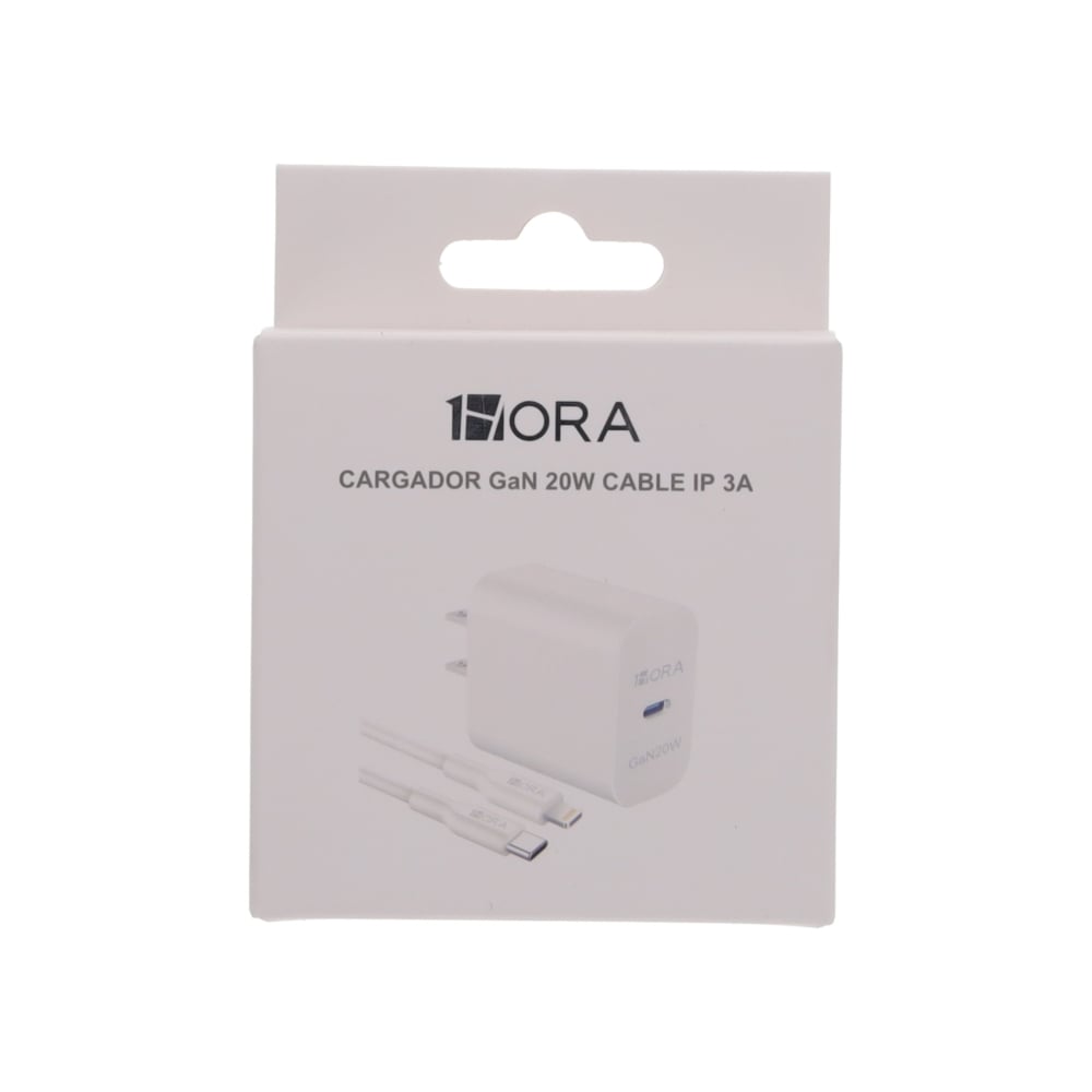 Cargador blanco IP tipo C 20 W 1Hora GAR154 - Imagen 1