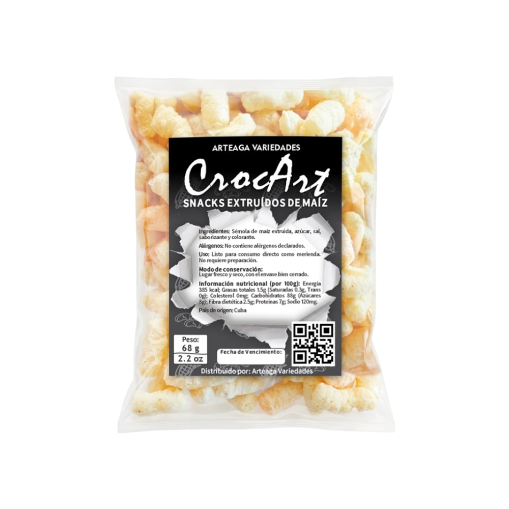 Snacks extruidos de maíz crocart Arteaga Variedades (68 g / 2.2 oz) - Imagen 1