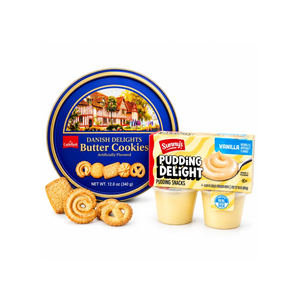 Galletas de mantequilla danesas y natillas de vainilla - Imagen 1