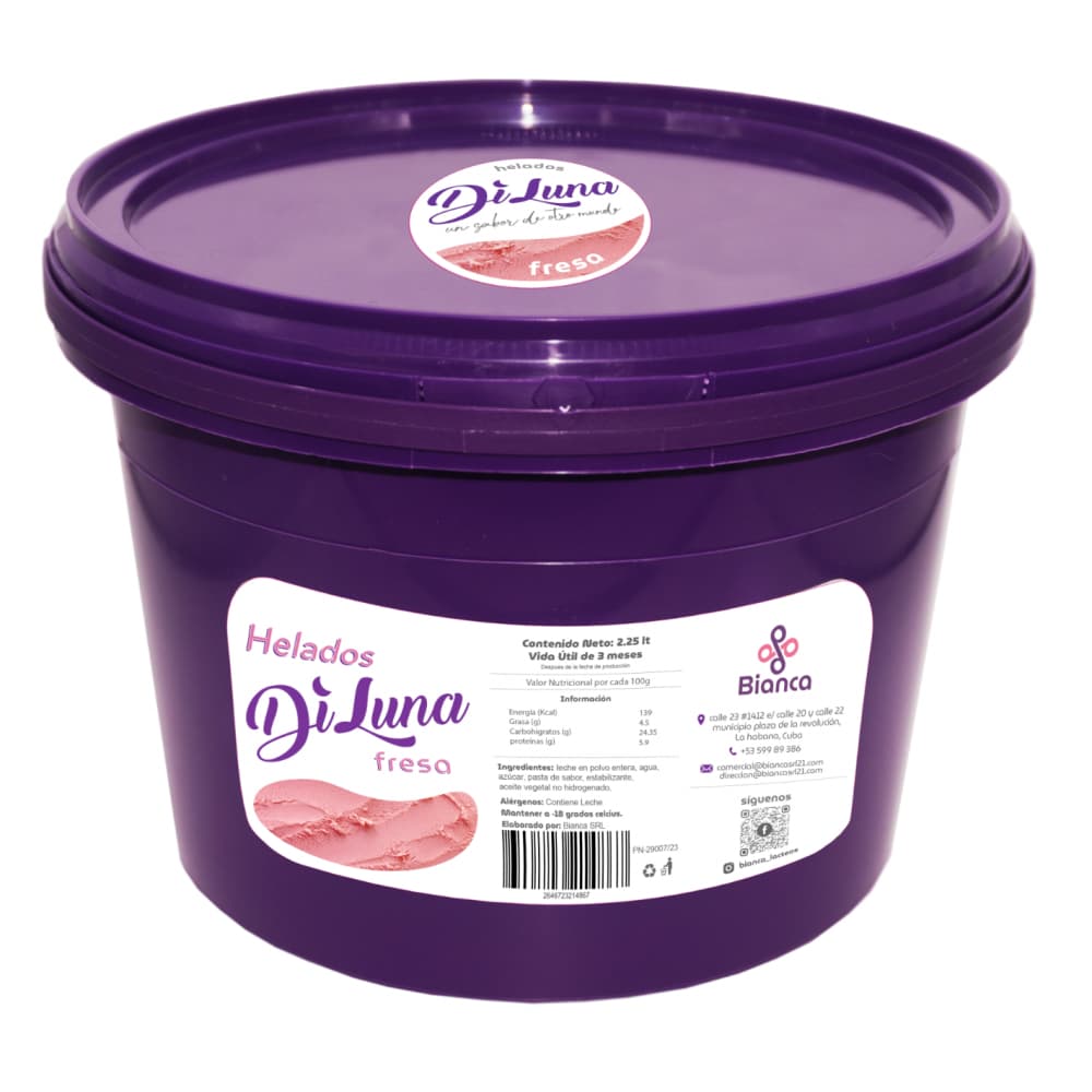 Helado sabor fresa DiLuna (2.25 L) - Imagen 1