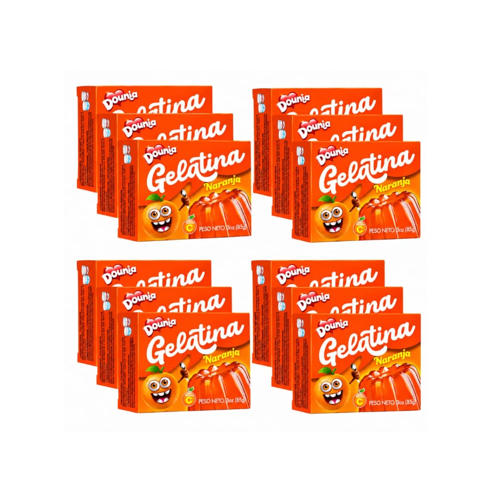 Gelatina con sabor a naranja Dounia (12 x 85 g / 3 oz) - Imagen 1