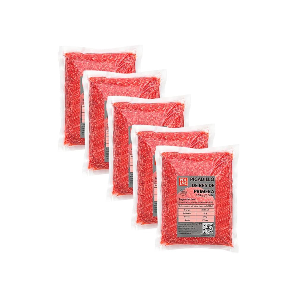 Picadillo de res de primera PDL LMC (5 x 1.5 kg / 3.3 lb) - Imagen 1