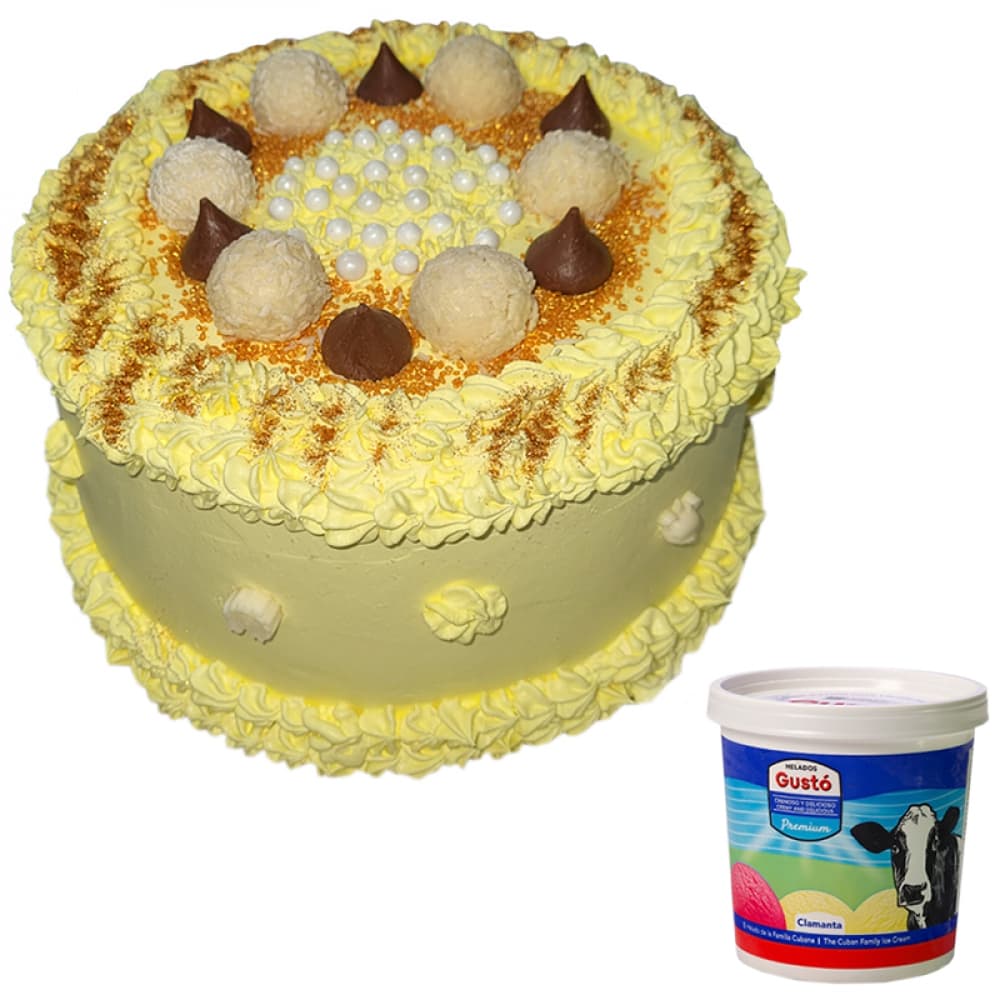Cake Oshún de nata y helado de crema - Imagen 1