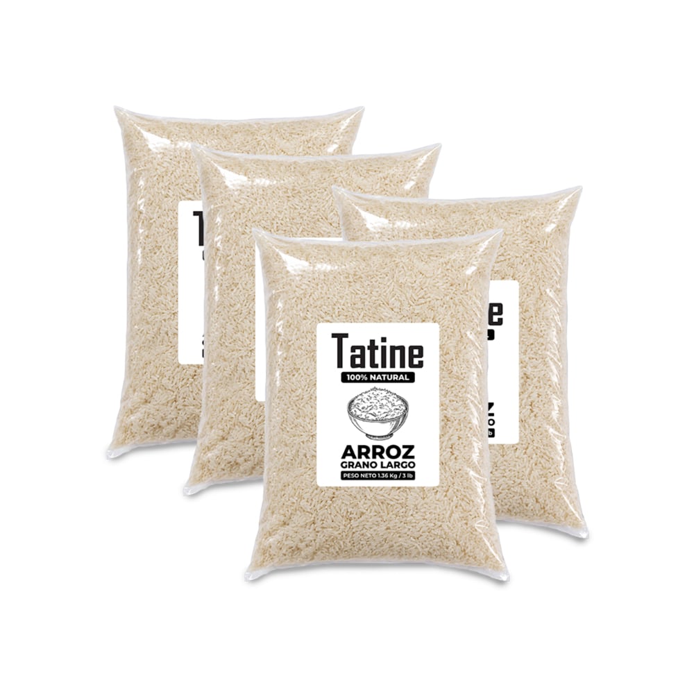 Arroz de grano largo Tatine (4 x 1.36 kg / 3 lb) - Imagen 1