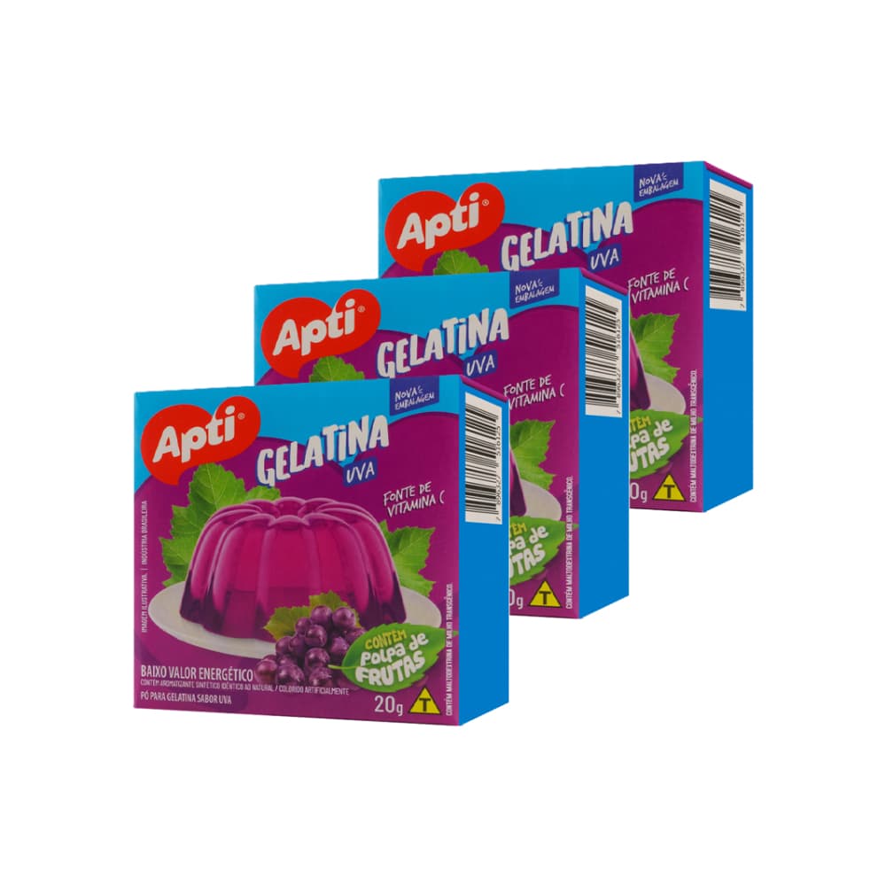 Gelatina sabor uva (3 x 20 g) - Imagen 1