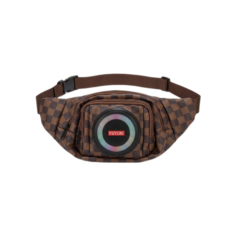 Cangurera riñonera carmelita con cuadro con bocina bluetooth integrada FUYHX - Imagen 1