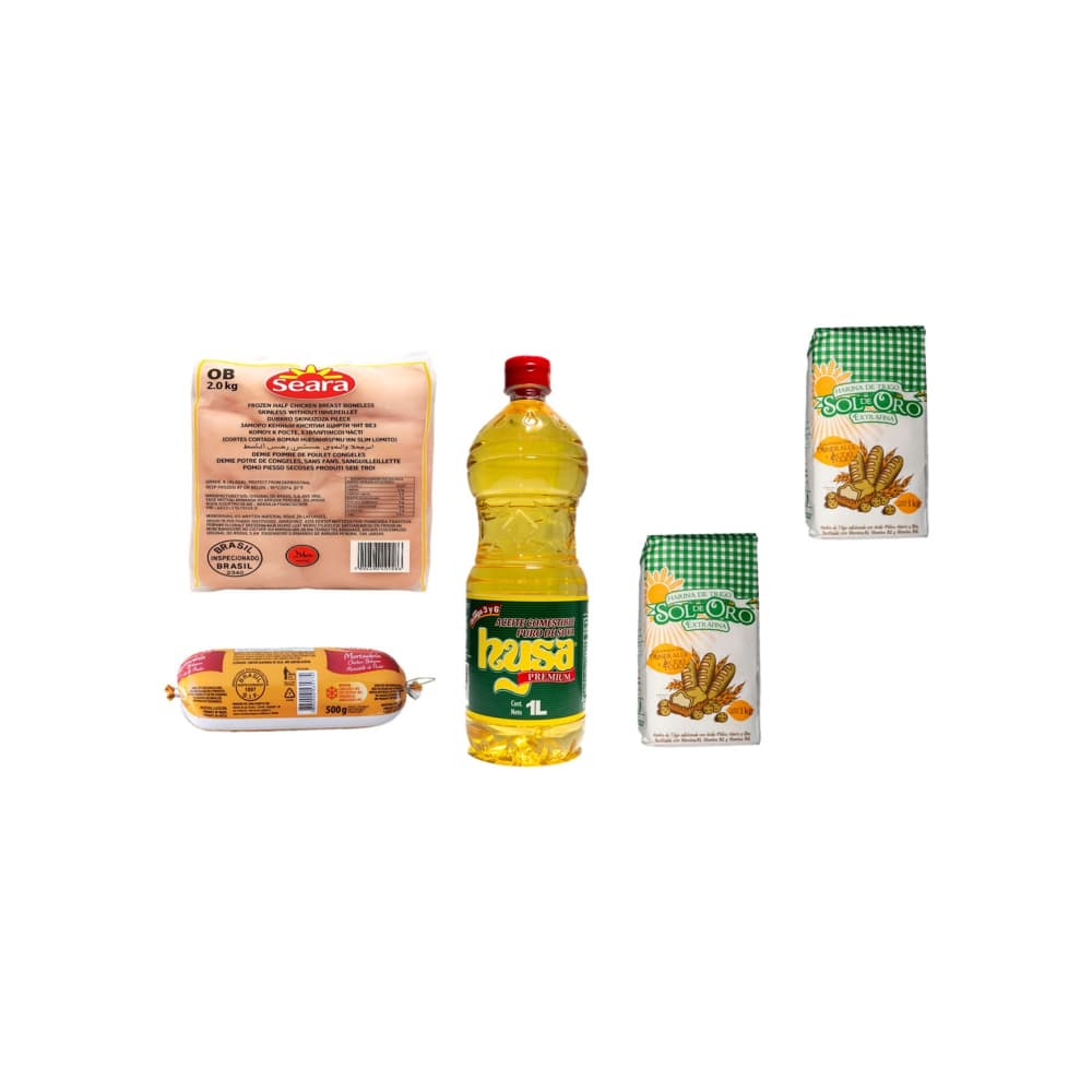 Combo de alimento 4 (Aceite + Pechuga + Mortadela + Harina) - Imagen 1