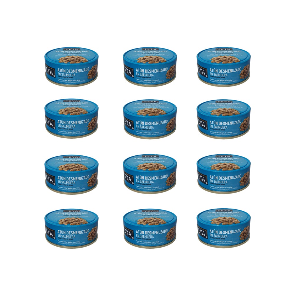 Atún desmenuzado en salmuera YEYA (12 x 140 g / 5 oz) - Imagen 1