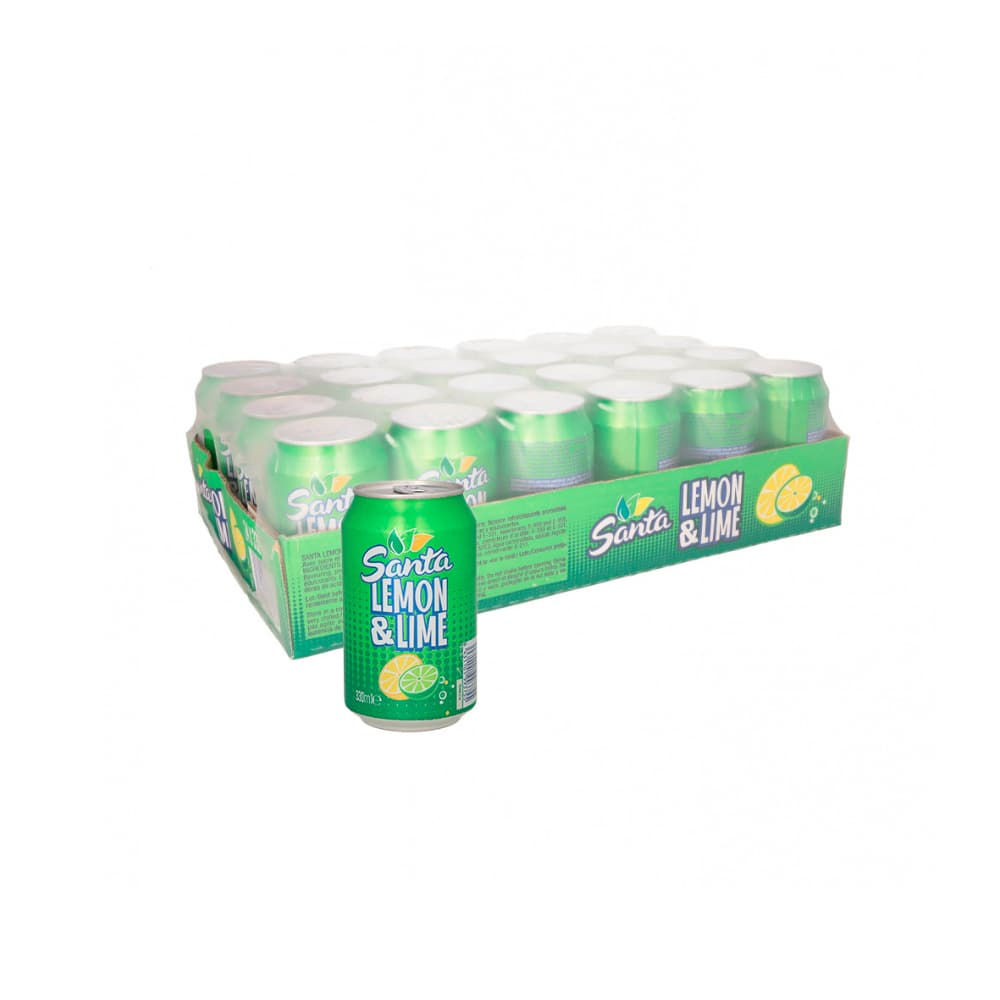 Refresco gaseado de limón y lima Santa (24 x 330 ml) - Imagen 1